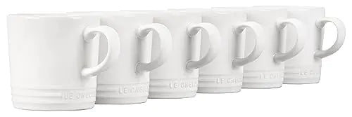 Le Creuset Stoneware Set of 6 London Mugs 12 oz. Each White