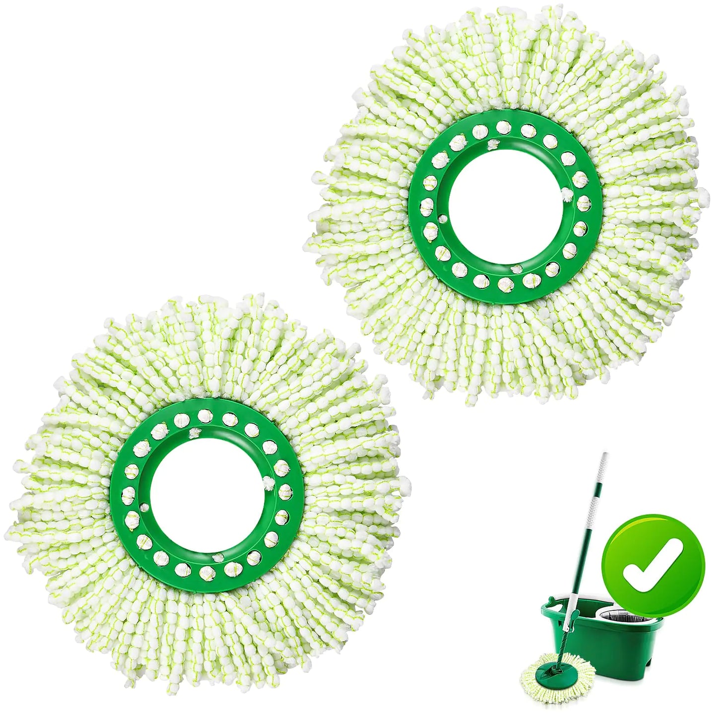 2 Pack Mop Head Replacement for Libman Tornado Spin Mop Resuable Microfiber Mop Refill Head for Libman Tornado Spin Mop System Easy to Replace Machine Washable (2 Count)