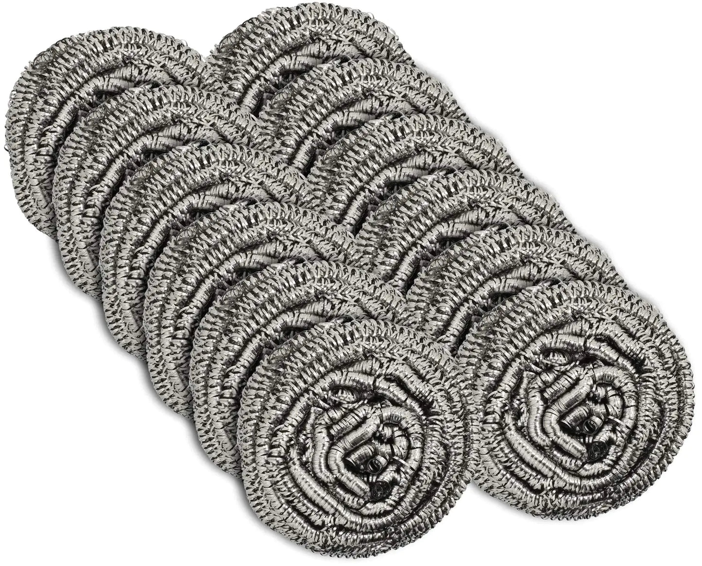 12 Pack Stainless Steel Scourers by Scrub It – Steel Wool Scrubber Pad Used for Dishes Pots Pans and Ovens. Easy scouring for Tough Kitchen Cleaning.