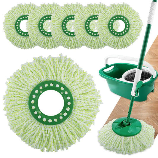 6 Pack Mop Head Replacement for Libman Tornado Spin MopResuable Mop Head Replacement for Libman Tornado Spin Mop SystemMachine Washable Microfiber&Easy-Change Mop Refill for Hardwood Floor Cleaning