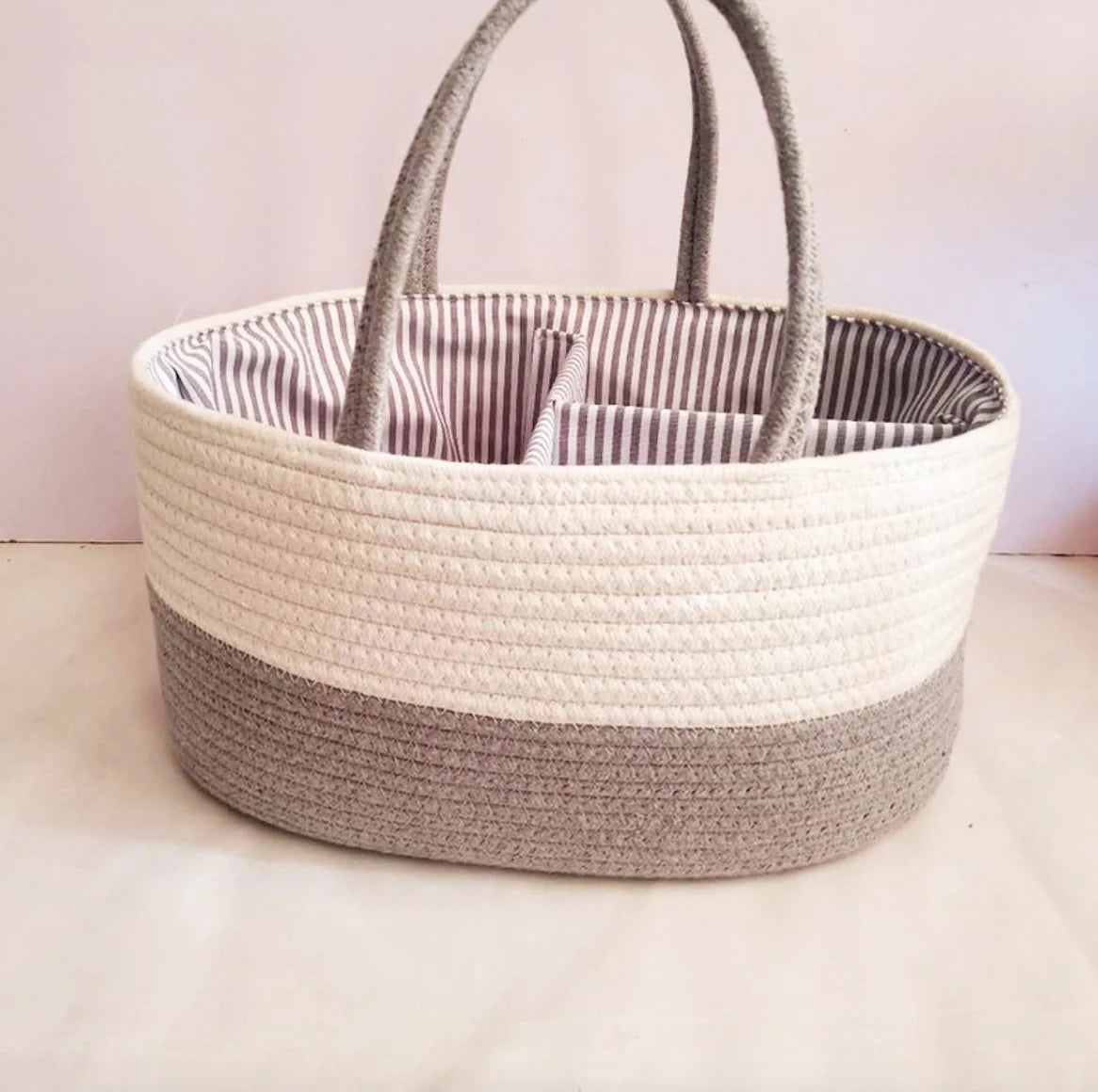 Compact Plastic Portable Storage Basket - White