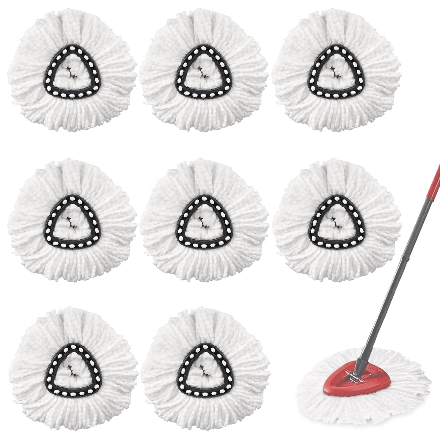 Microfiber Spin Mop Refills，8 Pack Mop Replacement Heads，Spinning Mop Replace Head for Deep Cleaning All Hard-surfaced Floors