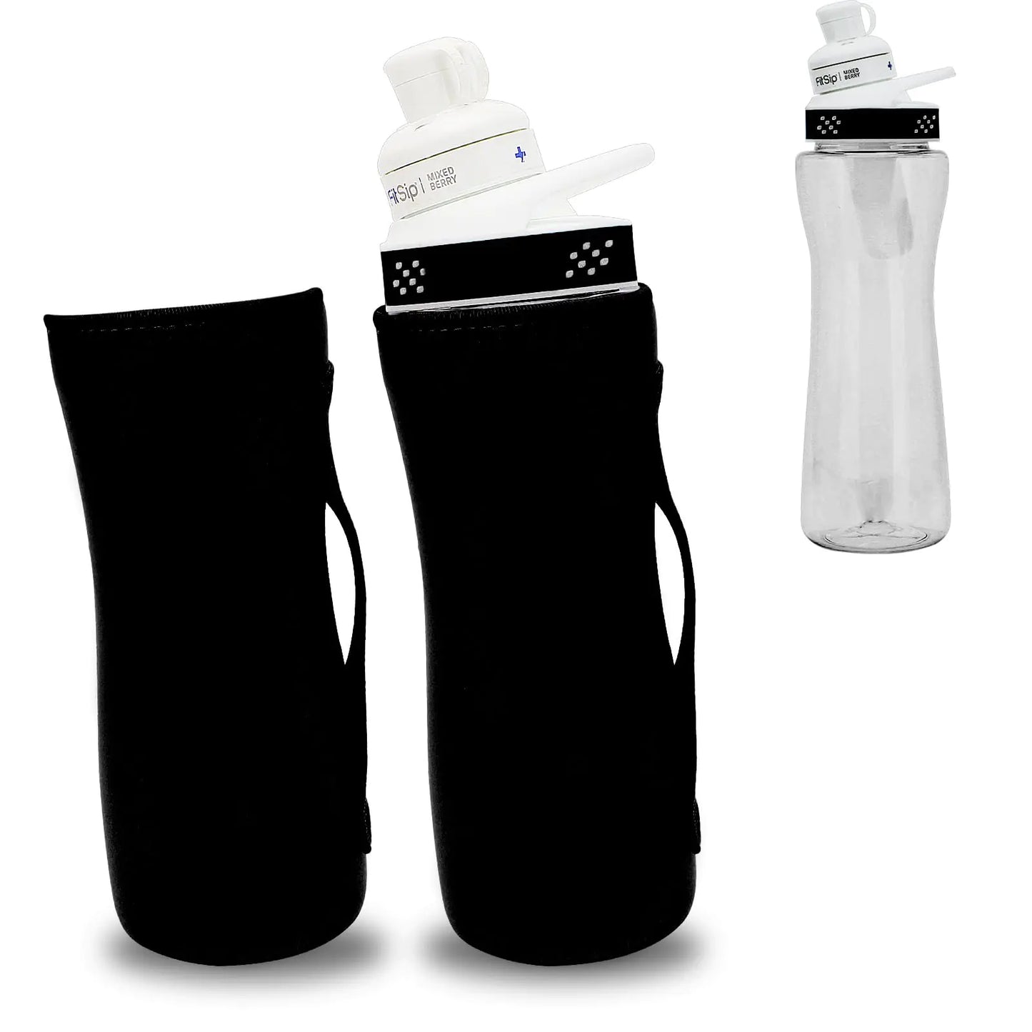 UWSTE 32oz Sleeve Compatible with Cirkul Water Bottle Water Bottle Sleeve for Cirkul Plastic & Stainless Steel Bottle Neoprene Insulated Water Bottle Cover for Retaining Temperature（2Pcs Black）