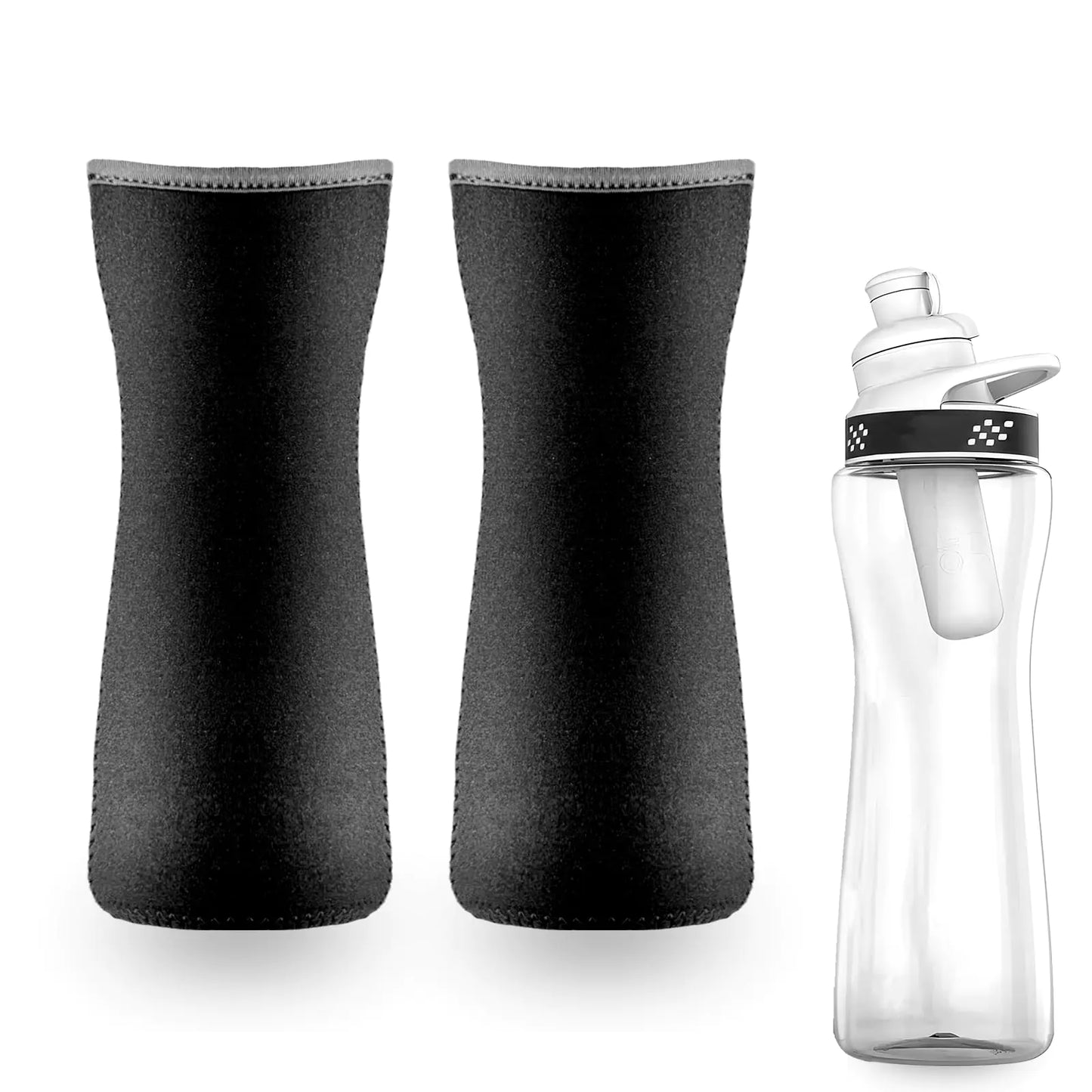 Tridesent Sleeve for Cirkul Water Bottle 2Pcs 22oz Water Bottle Sleeve for Cirkul Plastic and Stainless Steel Bottle Neoprene Insulated Water Bottle Cover for Retaining Temperature - Black